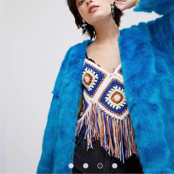 Free People Vibrant Blue Long Coat - Picture 6 of 16